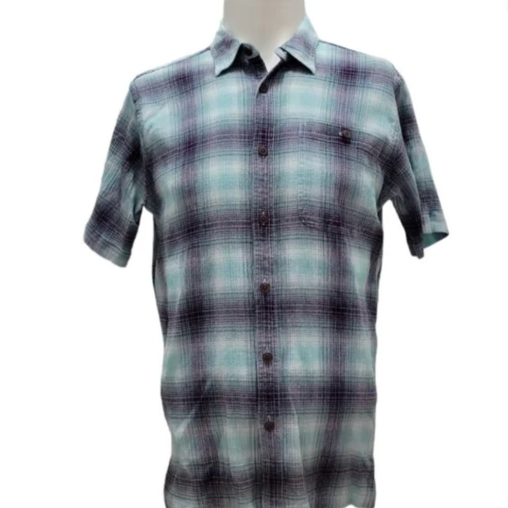 Patagonia A/C Organic Cotton Teal Short Sleeve Shirt Size M